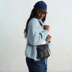Fern Duo Crossbody Leather Bag - Black