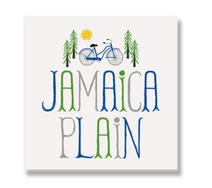 Jamaica Plain Bike Scene Ceramic Coaster