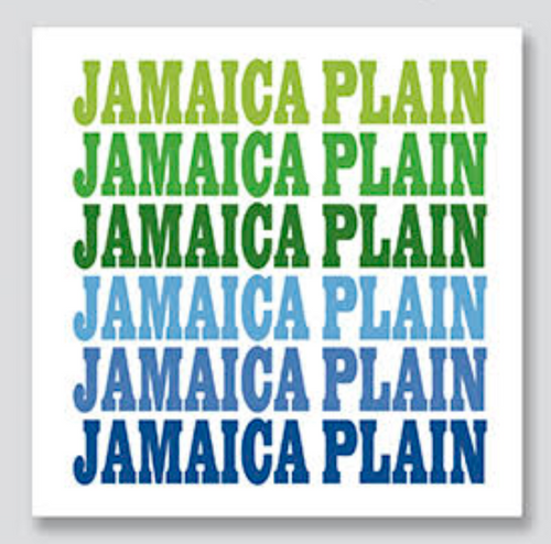 Blue JP Text Ceramic Coasters