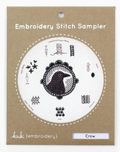 Load image into Gallery viewer, Embroidery Stitch Sampler Crow
