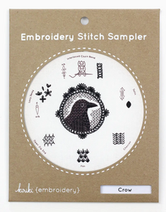 Embroidery Stitch Sampler Crow