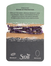 Load image into Gallery viewer, Scout Wrap Stone Bracelet and N Amethyst
