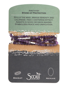 Stone Wrap Necklace - Amethyst