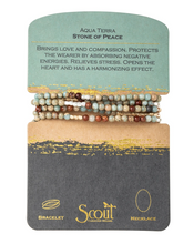 Load image into Gallery viewer, Scout Wrap Stone Bracelet and Aqua Terra
