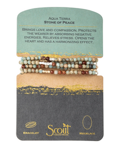 Stone Wrap Necklace - Aqua Terra