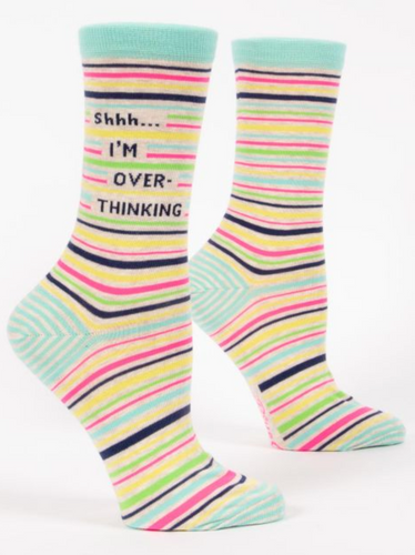 Shh I'm Overthinking Crew Socks