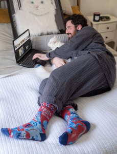 Crazy Cat Dude Men's Crew Socks