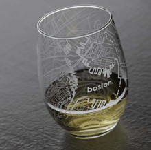 Load image into Gallery viewer, Boston Map Stemless Wine Glass
