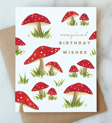 Magical Mushroooms Birthday Card