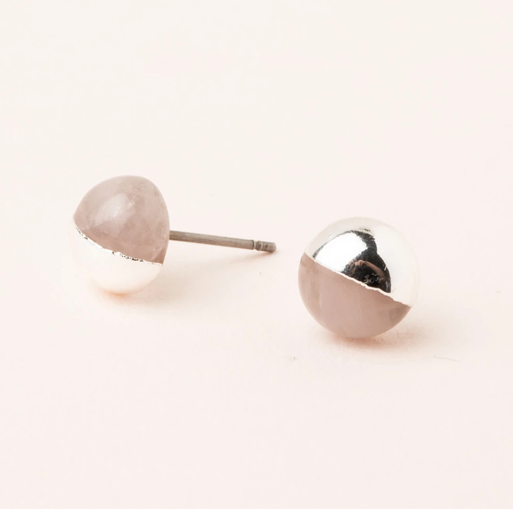 Scout Dipped Studs Rose Quartz