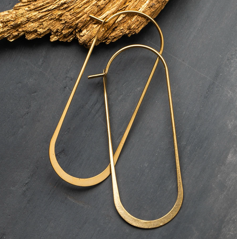 Gold Vermeil Oval Wire Earring