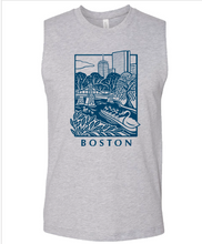 Load image into Gallery viewer, Boston Navy Grey Unisex Tank Large
