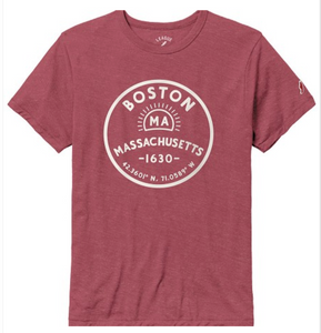 Maroon Boston Vintage Design Tee XXL
