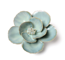 Load image into Gallery viewer, Teal Lotus Ceramic Flower
