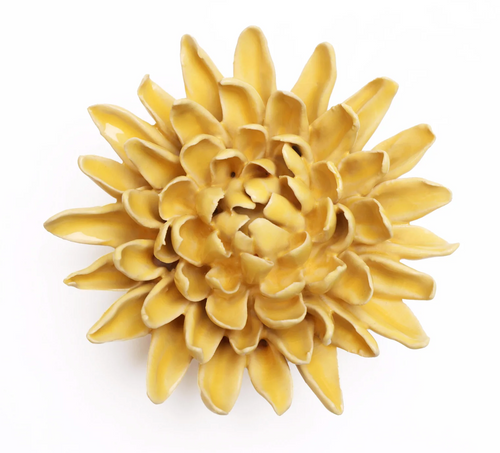 Large Yellow Mum Ceramic Flower
