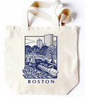 Boston Scene Tote Bag - Navy