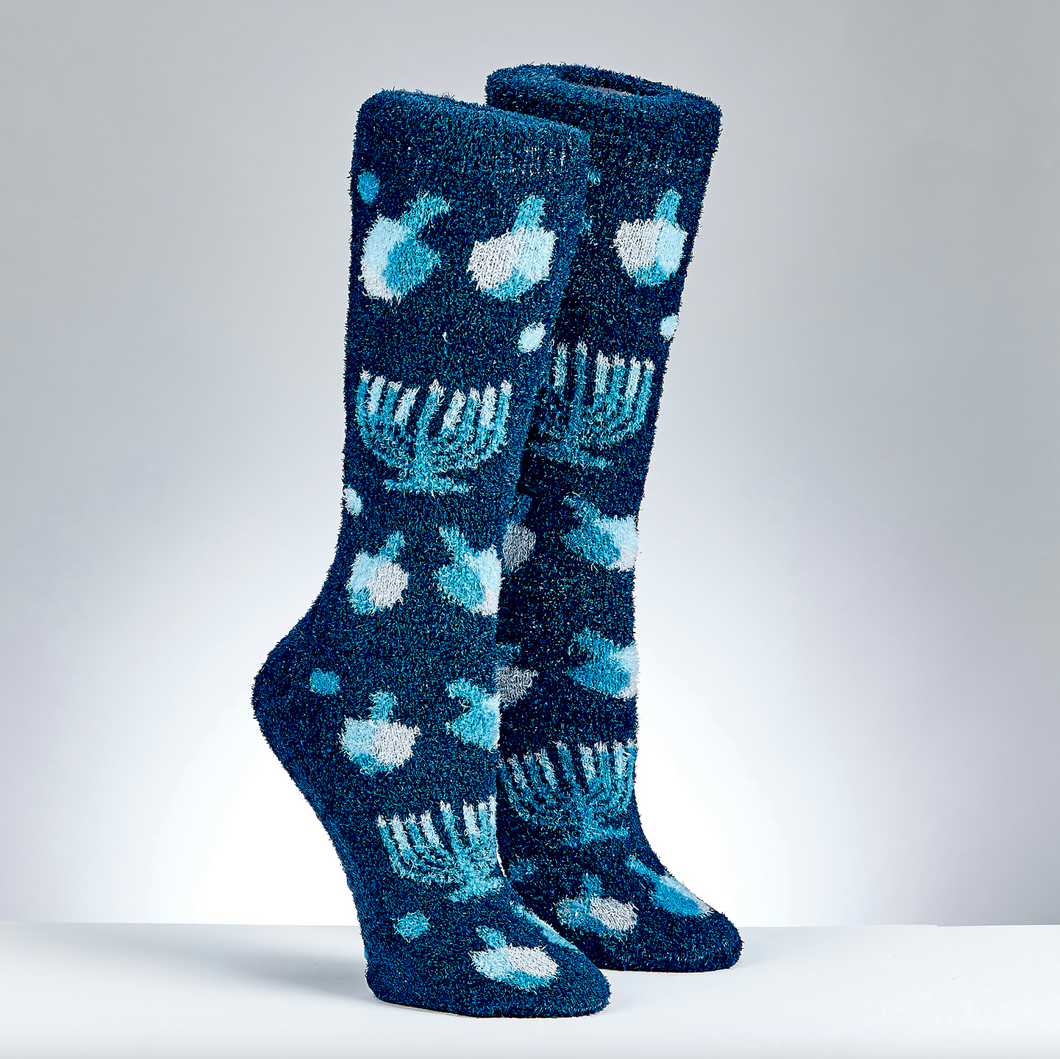 Slipper Socks - Menorahs & Dreidels