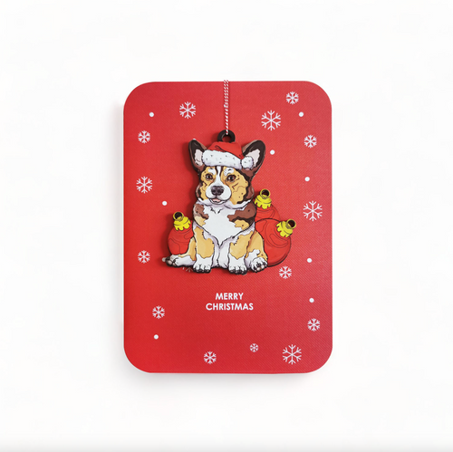 Corgi Ornament Christmas Card