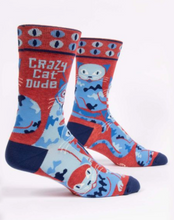 Load image into Gallery viewer, Crazy Cat Dude Men&#39;s Crew Socks
