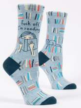 Load image into Gallery viewer, Fuck Off I&#39;m Reading Crew Socks
