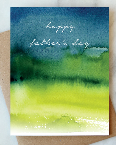 Happy Fathers Day Watercolor Card