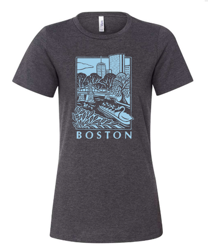 Blue On Charcoal Boston Womens Shirt